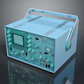 Light Blue Electronic Device With Knobs Buttons Display Screen And Handle 3d model