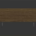 Simple Wooden Bench With Striped Design And Metal Legs For Indoor Use