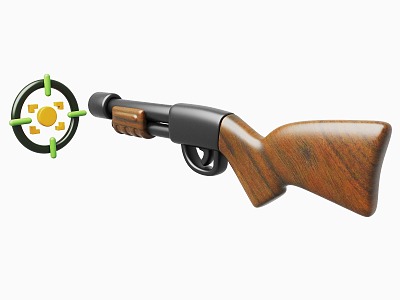 Cartoon Guns Shotgun Cartoon Military Theme 3d model