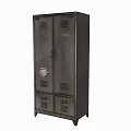 Stainless Steel Double Door Decorative Cabinet With Drawers And Ventilation Holes