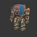 Mechanical Robot Character Featuring Blue Orange Parts Camera Eye And Detailed Joints