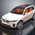 White BMW SUV With Black Roof And Orange Interior Silver Alloy Wheels