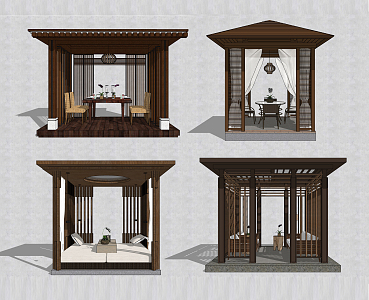 New Chinese style pavilion leisure pavilion 3d model