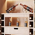 Elegant Modern Wine Cabinet With Wooden Shelves Wine Racks And Glass Storage
