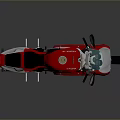 Red Sports Motorcycle With Modern Design Blue Windshield And Sleek Body