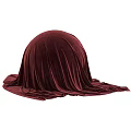Decorative Hemispheres Covered with Soft Colored Fabric and Flowing Drapery in Various Hues