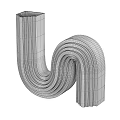 Curved Wooden Decorative Design Elements With U Shaped And Wave Patterns