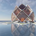 Modern Architecture Public Architecture Petal Architecture Lotus Architecture Special-shaped Architecture Curved Surface Architecture Holy Fire 3d model