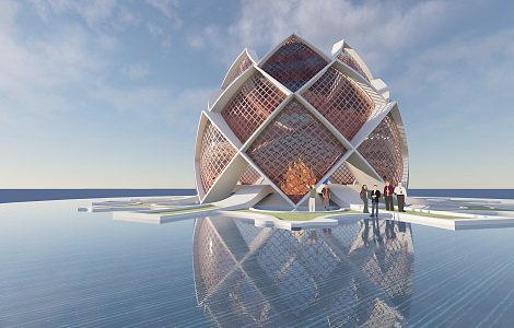 Modern Architecture Public Architecture Petal Architecture Lotus Architecture Special-shaped Architecture Curved Surface Architecture Holy Fire 3d model