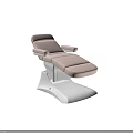 Modern Beige And White Medical Treatment Chair With Leather Upholstery Armrests And White Base