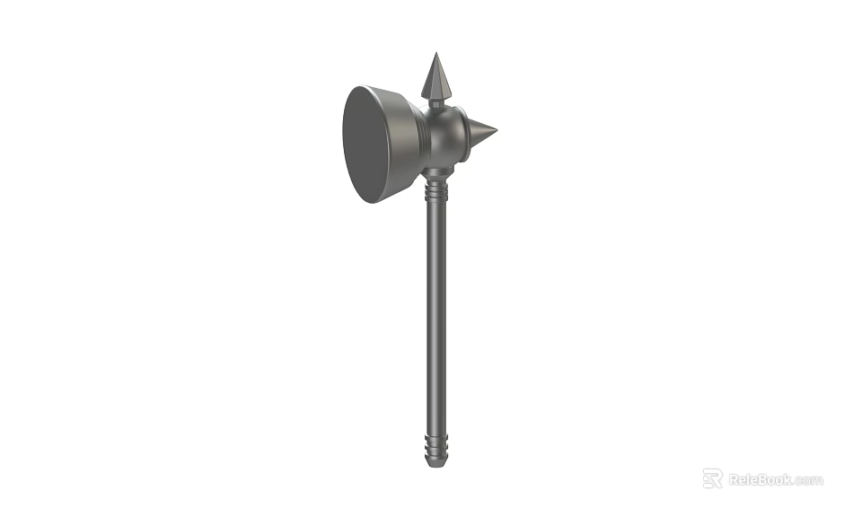 Heavy Duty Metal Hardware Hammer Featuring Round Head Sharp Tip And Long Handle 3d model 