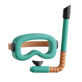 Modern diving glasses cartoon diving glasses 3d model