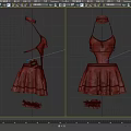 Elegant Black And White Apron With Lace Trim Front And Back Design
