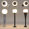 Solar Powered Outdoor Lights With Round Globe Design And Varied Stand Styles