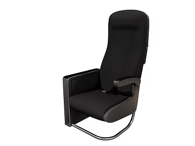 Modern Black Landscape Seat With Padded Cushion And Metal Frame Armrests 3d model