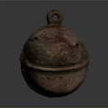 Rustic Copper Bell With Hanging Loop And Cracked Surface Design