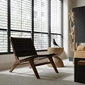 Cozy Living Room Interior With Beige Sofa Wooden Coffee Table Floor Lamp Window Blinds And Chairs