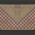 Stylish Brown Daily Use Mat Featuring Purple Checkerboard Pattern For Home Decor And Everyday