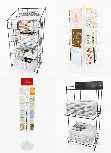 Modern Metal Multi layer Bookcase With Functional Design For Storing Magazines And Books 3d model 