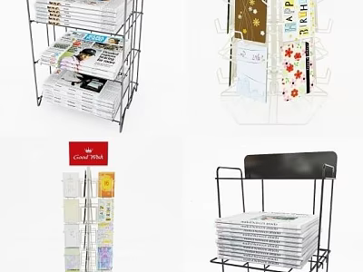 Modern Metal Multi layer Bookcase With Functional Design For Storing Magazines And Books 3d model