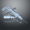 Professional Stainless Steel Medical Syringe With Sharp Needle And Reflective Surface
