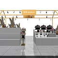 Elegant Florist Shop with Golden Frame Various Flowers and Plant Displays