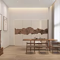 Modern Clubhouse Interior Design Featuring Spacious Layout Wooden Furniture Large Windows And Decorative Shelves