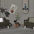Modern leisure sofa combination sofa combination 3d model