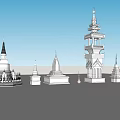Various Tower Designs With Traditional Spires And Architectural Decorative Details