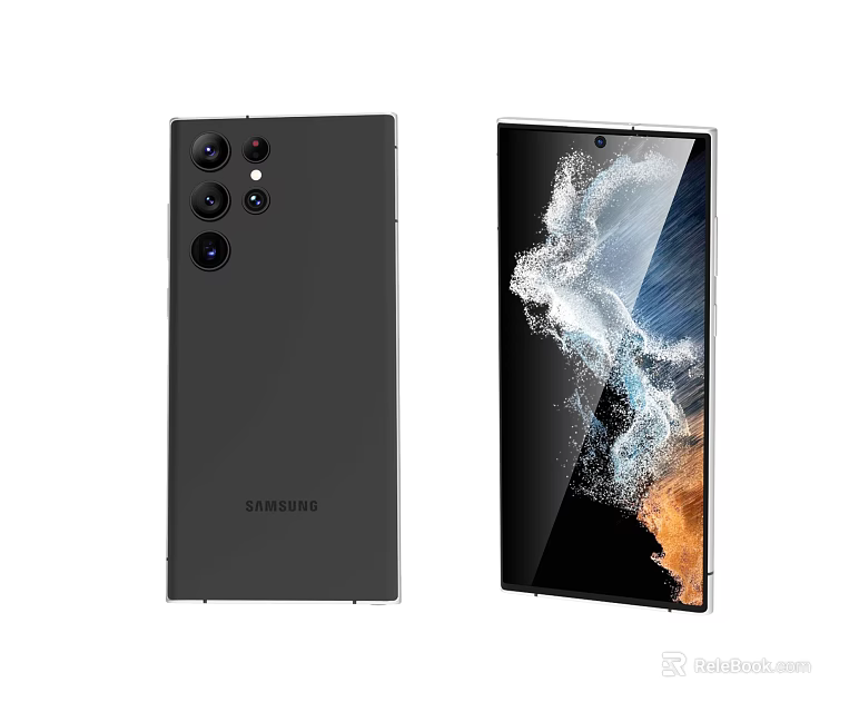 Samsung Smartphone With Rear Camera System And Dynamic Front Display Design 3d model 