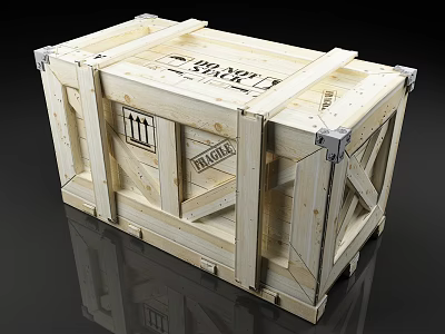 Heavy Duty Wooden Crate For Commercial Storage And Transportation Equipment 3d model