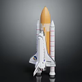Space Shuttle Rocket Model With Solid Boosters And External Fuel Tank Design 3d model