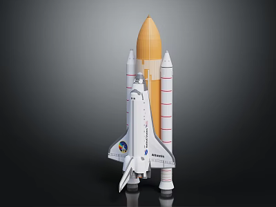 Space Shuttle Rocket Model With Solid Boosters And External Fuel Tank Design 3d model
