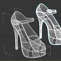 Brown High Heel Shoes With Stiletto Heels Peep Toe And Patterned Straps