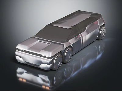 Sleek Modern Futuristic Car With Silver Metallic Exterior And Reflective Surface 3d model