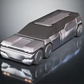 Sleek Modern Futuristic Car With Silver Metallic Exterior And Reflective Surface
