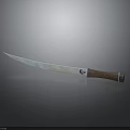 Carved Sculpture Knife With Metal Blade Wooden Handle On Dark Background