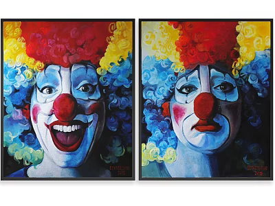 Hanging picture frame poster American porch decorative painting restaurant flower mural European style retro painting 3d model