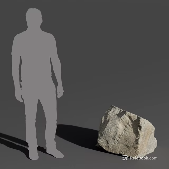 Natural Stone Block With Human Silhouette For Architectural Decoration Use 3d model 
