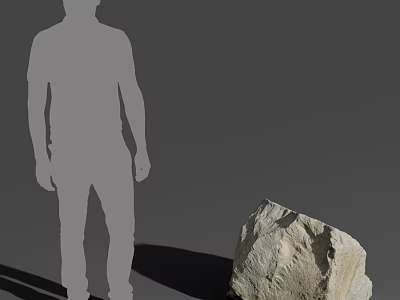 Natural Stone Block With Human Silhouette For Architectural Decoration Use 3d model