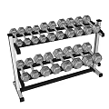 Sturdy Multi Tiered Metal Dumbbell Rack For Home Gym Black Copper Dumbbells