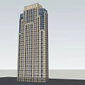 Modern Sleek High Rise Building With Glass Windows And Architectural Facade Design 3d model