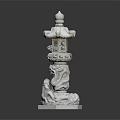Exquisite White Traditional Ornament Decoration Set Featuring Lantern Design And Dragon Carvings
