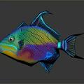 Vibrant Colorful Tropical Fish With Iridescent Scales And Unique Fins Design