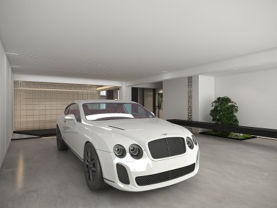 Modern garage underground garage angle two 3d model