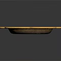 Elegant Decorative Tray With Petal Shaped Edge And Golden Floral Patterns