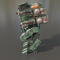 Robot AI Intelligent Green Intelligent Robot Artificial Intelligent Robot Future Warrior War Machine Low Face Number Low Model Simple Model Game Video Level 3d model