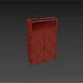 Industrial Equipment Metal Frame Structure With Grid Design Vertical Poles And Orange Components At Base