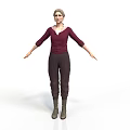 A Woman in Maroon V Neck Top and Dark Pants with Brown Boots Arms Outstretched