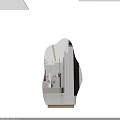 Irregular Shaped Mirror On White Wall With Golden Clothes Rack Red Clothes And Green Plant